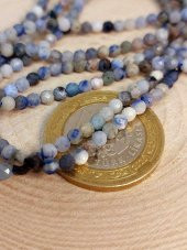 Sodalit Taşı YARIM Dizi 3mm (17cm uzunluğundadır) (41300) thumbnail 1