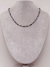 Sodalit Taşı 3mm 1000 Ayar Gümüş İpli Kolye (Sabit Klipsli) (41300) thumbnail 3