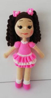Sevimli Pembiş Bebek Amigurumi Organik Oyuncak - 1