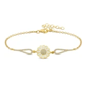 ​Gümüş Gold Papatya Bileklik thumbnail 5