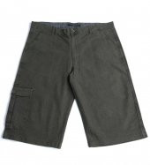 Büyük Beden Erkek Yan Cep Kot Şort Haki - 1