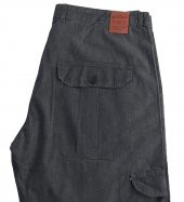 Erkek Büyük Beden Battal Boy 100 Pamuk Dokuma Kapri Füme - 2