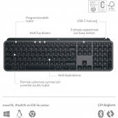 Logitech Mx Keys S Gelişmiş Aydınlatmalı Tam Boyutlu Kablosuz Türkçe Q Klavye - Siyah - 1
