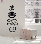 Oturma Odası, Yatak Odası Duvar Sticker Lotus Çiçeği Gevşeme Süs Meditasyon Zen Çıkartmalar - 1