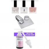 Kalyon French Set + Stamper Silikon+joy line Kırmızı Peeling Serumu 30ml Aha %30 Bha %2 - 1