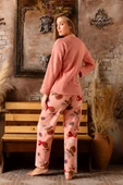 Nisanca Kışlık Kadın Welsoft Polar Pijama Takımı - Yeni Yıl Pijaması - 7