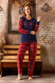 Nisanca Kışlık Kadın Welsoft Polar Pijama Takımı - Yeni Yıl Pijaması - 9