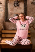 Nisanca Kışlık Kadın Welsoft Polar Pijama Takımı - Yeni Yıl Pijaması - 10