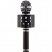 Global UsbA+TF Sd Kart+3.5mm Aux Girişli Bluetooth Karaoke Mikrofonu Siyah WNE0068 - 1