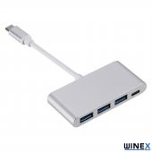 Global 4in1 100W Type-C USB Çoğaltıcı Adaptör Port Hub 3xUsbA Giriş 1 PD Giriş WNE0048 - 4