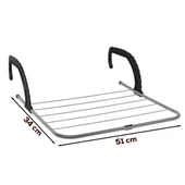 Porsima Petek Üstü Çamaşır Kurutmalığı - Katlanabilir Pencere Balkon Kurutma Askısı Gri - 2