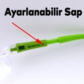 Bisiklet Gözlüğü Şeffaf Yüz Ayarlı Motorcu Rüzgar Korumalı Gözlük Yeşil Saplı Uv Koruyucu - 4