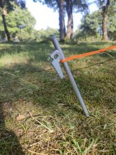 8 Adet 30 cm Gri Demir Çadır Çivisi, Çadır Kazığı, Kaymaz Kancalı Kazık - 3