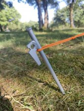 4 Adet 40 cm Gri Demir Çadır Çivisi, Çadır Kazığı, Kaymaz Kancalı Kazık - 4