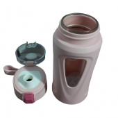 Cam Su Matarası Kapaklı kolay yıkanır. 500ML. - 3