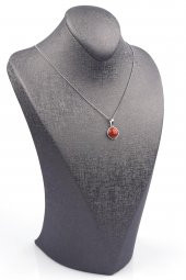 Red Jasper Doğal Taş Gümüş Renkli Kolye - 2