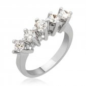 Gümüş Uzun Tırnaklı 5 Taş Bayan Yüzük SL1235 - 1