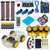 4WD ÇİZGİ İZLEYEN BLUETOOTH (TELEFON) KONTROLLÜ ARAÇ KİTİ (DEMONTE) - 1
