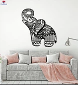 Oturma Odası, Yatak Odası Duvar Sticker Küçük Fil Süsleme Hayvan Desenleri Çiçekler Çıkartmalar - 1