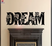 Oturma Odası, Yatak Odası Duvar Sticker Mektup Rüya Çiçekler Güller Ev İç Çıkartmalar 28,5 inç x 9 inç thumbnail 1