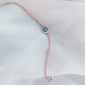 Vaoov 925 Ayar Gümüş Rose Nazar Bileklik thumbnail 6