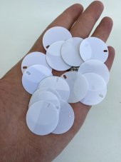 Yuvarlak Elbise Pvc Payet Pul Beyaz 30mm 625 Gram - 1