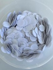 Yuvarlak Elbise Pvc Payet Pul Beyaz 30mm 625 Gram - 6
