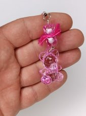 Jelibon Ayıcık Telefon Askısı Çanta Cüzdan Süsü Pembe 010 - 4