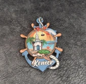 Magnet Çapa Gemi Dümen Kule Deniz Balık Bayrak Buzdolabı Süsü Ahşap Magnet Mıknatıslı Hediyelik Eşya - 1