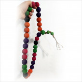 Kallavi Büyük Dev Boy 72cm Ahşap 3,5cm Boncuk Renkli Duvar Süsü 33 lük Tesbih Tespih Tespik Tesbik - 1