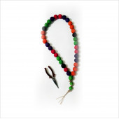 Kallavi Büyük Dev Boy 72cm Ahşap 3,5cm Boncuk Renkli Duvar Süsü 33 lük Tesbih Tespih Tespik Tesbik - 2