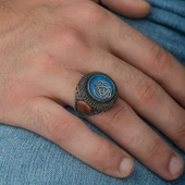 Gümüş Allah'tan Başka Galip Yoktur Yazılı Erkek Yüzük  SL3384 thumbnail 5