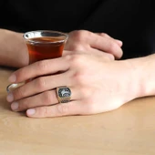 Gümüş Tuğralı Erkek Yüzük  SL3259 thumbnail 4
