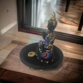 T.Concept Dekoratif, Dua Eden Buddha Siyah Ters Akışlı Buhurdanlık Renk Desenli - 3