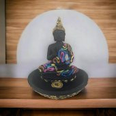T.Concept Dekoratif, Dua Eden Buddha Siyah Ters Akışlı Buhurdanlık Renk Desenli - 5
