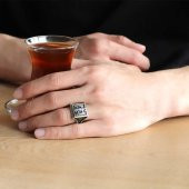 Gümüş Çift Başlı Kartal Erkek Yüzük  SL3260 thumbnail 2