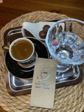 Gümüş Yaldızlı Kraft Kahve Bahane Sohbet Şahane Peçete 6x12 cm - 1