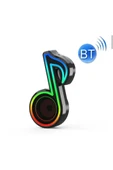 Müzik Notları Bluetooth 5.0 Hoparlör Açık Hıfı Ses Şarj Edilebilir Siyah thumbnail 1