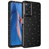 KNY Xiaomi Redmi Note 12 Pro 4G Kılıf Kamera Korumalı Simli Lux Koton Silikon Siyah - 1