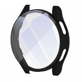 KNY Samsung Galaxy Watch 6 44 MM İçin Cam Ekran Koruyucu Kasa Koruma Gard Kapak Siyah - 1
