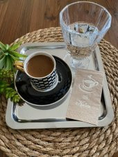 Gümüş Yaldızlı Kraft Bi Kahve Peçete 6x12 cm - 1
