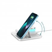 Global 4in1 Kablosuz Wireless Hızlı Şarj Ünitesi 18.5W ve Gece Lambası Beyaz WNE0383 - 1