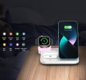 Global 4in1 Kablosuz Wireless Hızlı Şarj Ünitesi 18.5W ve Gece Lambası Beyaz WNE0383 - 3