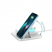 Global 4in1 Kablosuz Wireless Hızlı Şarj Ünitesi 18.5W ve Gece Lambası Beyaz WNE0383 - 4