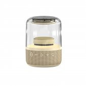 Global Q5 Taşınabilir Bluetooth 5.0 Hoparlör TF SD kart, 3,5mm Aux, Sesli Görüşme, RGB Light Show Krem WNE0381 - 1