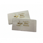 Gold Yaldızlı Beyaz Sen ve Ben Kahve Mutluluk Peçete 6x12 cm - 1
