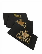 Gold Yaldızlı Siyah Coffee Peçete 6x12 cm - 1
