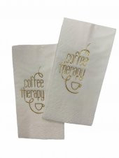 Gold Yaldızlı Beyaz Coffee Therapy Peçete 6x12 cm thumbnail 1