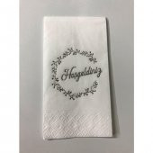 Gümüş Yaldızlı Beyaz Hoş geldiniz Peçete thumbnail 1