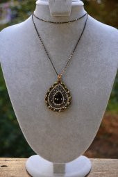 STONEAGE JEWELLERY Bordo Kristal Taşlı Bayan Kolye thumbnail 3